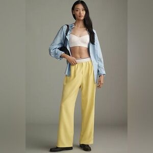 Anthropologie Grey Lab Elastic-Trim Wide-Leg Pants medium pre loved